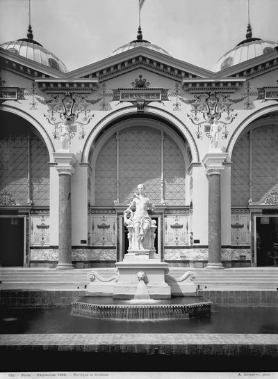 Portico and fountain at the Universal Exhibition, Paris, 1889 by Adolphe Giraudon